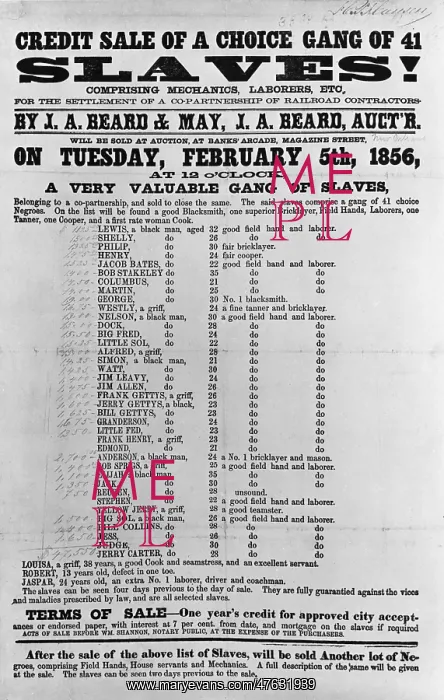 : Slave Auction Notice : Slave Auction Notice