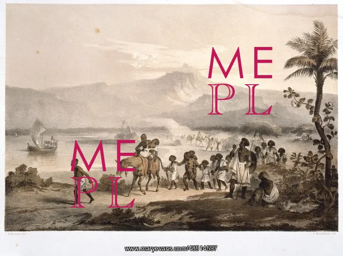 : Slave Caravan on the March, Ethiopia. Tinted : Slave Caravan on the March, Ethiopia. Tinted