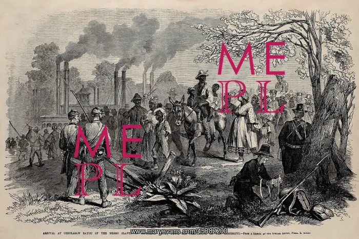 : Slaves of Jefferson Davis arrive at Chickasaw : Slaves of Jefferson Davis arrive at Chickasaw
