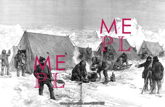 : A Sledging Party Camping for the Night, British Arctic : A Sledging Party Camping for the Night, British Arctic