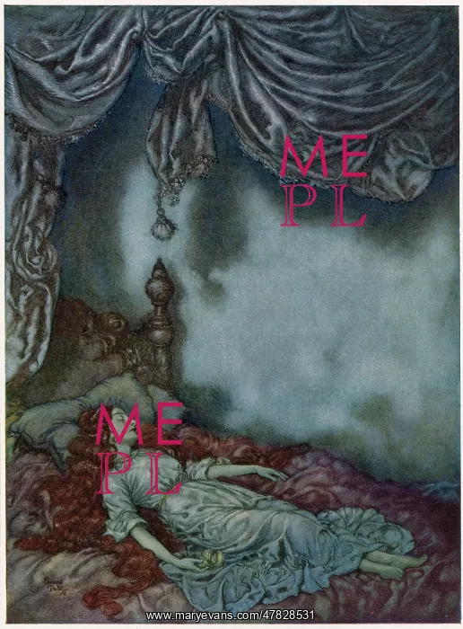 : The Sleeper by Edgar Allan Poe, Dulac illustration : The Sleeper by Edgar Allan Poe, Dulac illustration