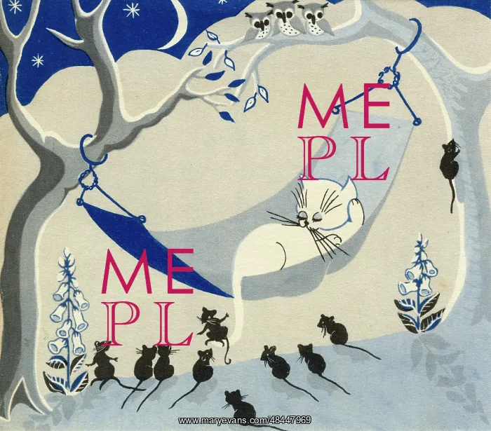 : Sleeping cat in hammock with mice watching : Sleeping cat in hammock with mice watching