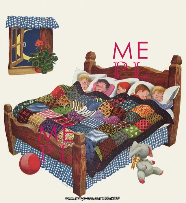 : Five Sleeping Children in One Bed : Five Sleeping Children in One Bed
