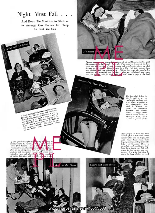 : Sleeping in the Shelters, 1940 : Sleeping in the Shelters, 1940