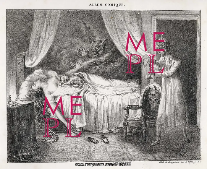 : Sleeping woman dreaming of nightmares : Sleeping woman dreaming of nightmares