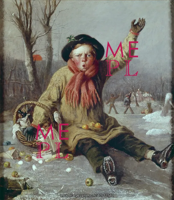 : A Slip on the Ice ' boy sitting on ice : A Slip on the Ice ' boy sitting on ice