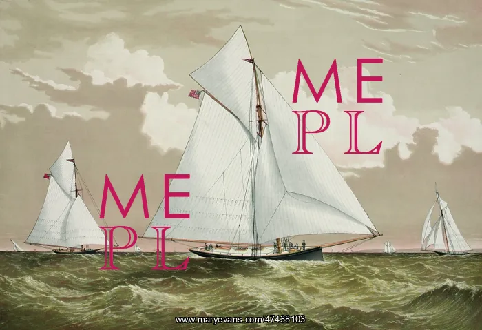 : Sloop yachts Mischief and Atalanta in the race for The Ameri : Sloop yachts Mischief and Atalanta in the race for The Ameri