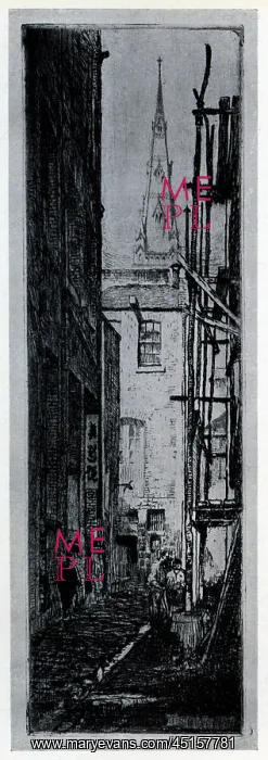 : The Slum. This etching shows The Slum, located at Bullen Lane : The Slum. This etching shows The Slum, located at Bullen Lane