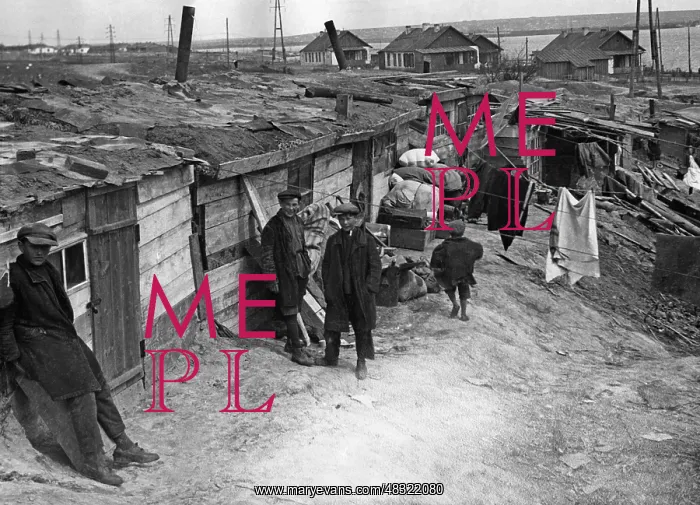 : Slum in a city on the Don River in the Soviet Union, 1932 : Slum in a city on the Don River in the Soviet Union, 1932