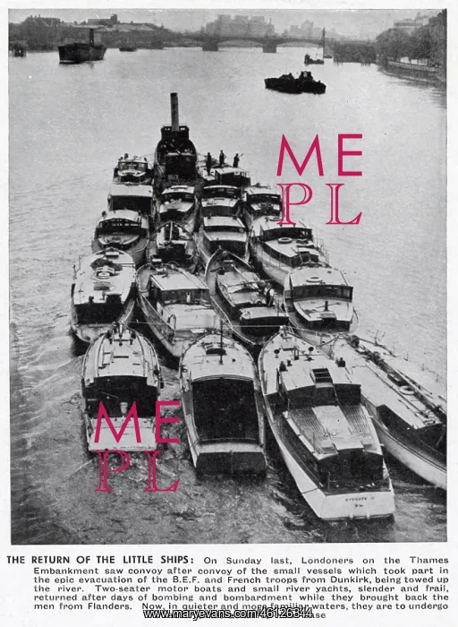 : Small boats used in the Dunkirk evacuation, WW2 : Small boats used in the Dunkirk evacuation, WW2
