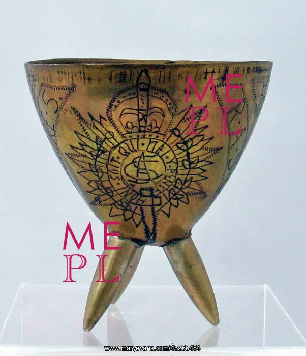 : Small bowl made from a shell nose cone, WW1 : Small bowl made from a shell nose cone, WW1