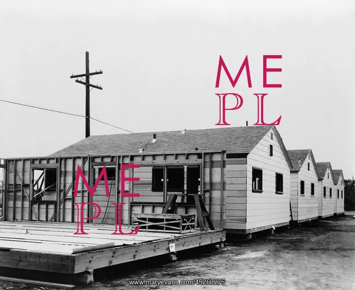 : Four small completed mobile homes with another : Four small completed mobile homes with another