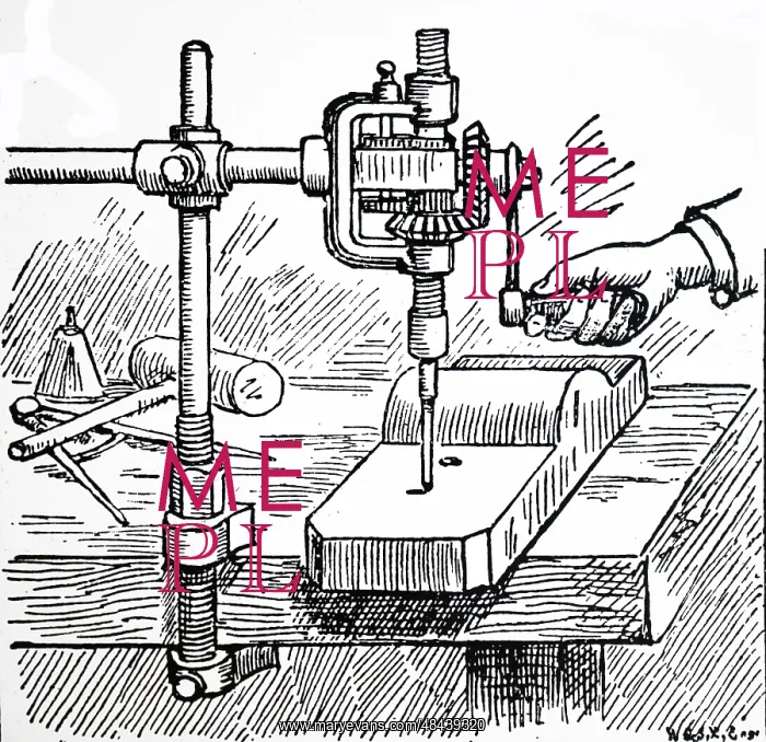 : Small portable drill which could be clamped to : Small portable drill which could be clamped to