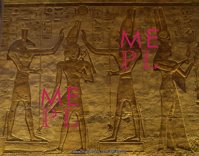 : Small Temple or Temple of Hathor. The gods Set (left) and Ho : Small Temple or Temple of Hathor. The gods Set (left) and Ho