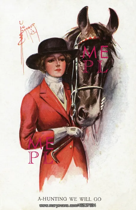: A smart lady rider with her mount : A smart lady rider with her mount