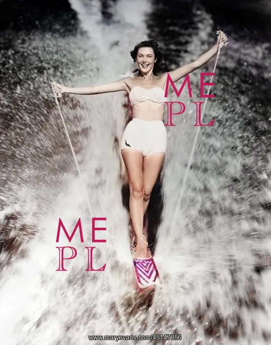 : Smiling Athletic Woman in White Two Piece Bathing : Smiling Athletic Woman in White Two Piece Bathing