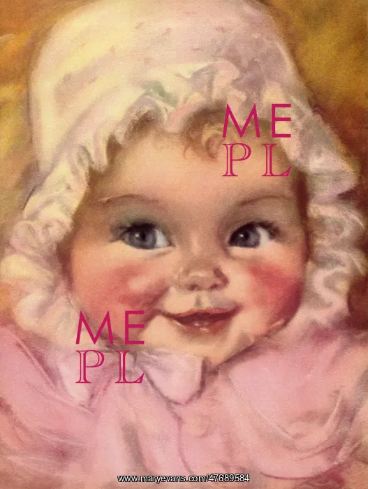 : Smiling Baby in Bonnet : Smiling Baby in Bonnet