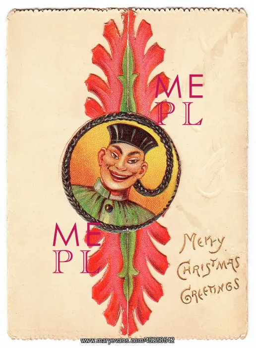 : Smiling Chinese man on a Christmas card : Smiling Chinese man on a Christmas card