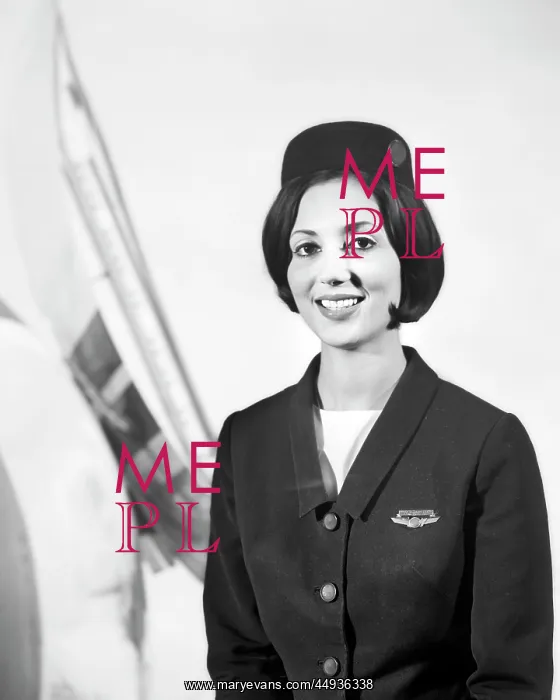 : Smiling Female Stewardess Flight Attendant Looking : Smiling Female Stewardess Flight Attendant Looking