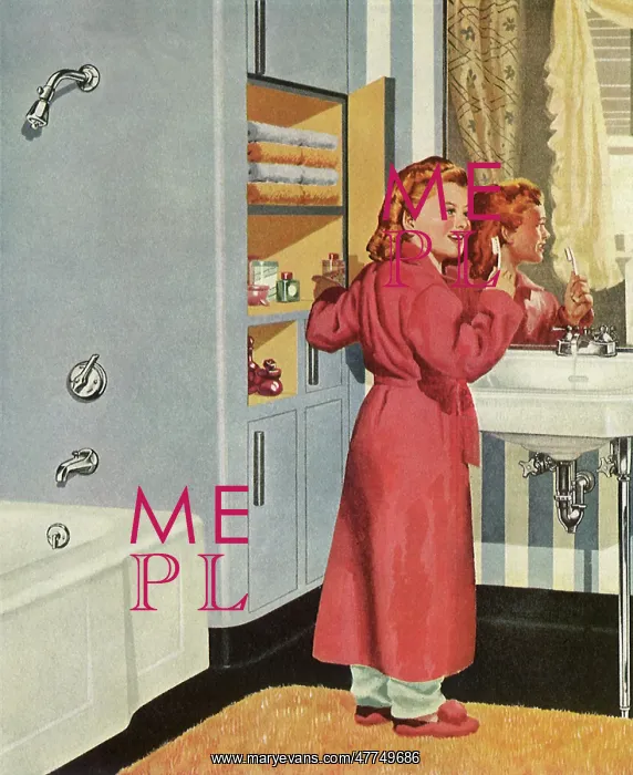 : Smiling Girl brushes her Teeth