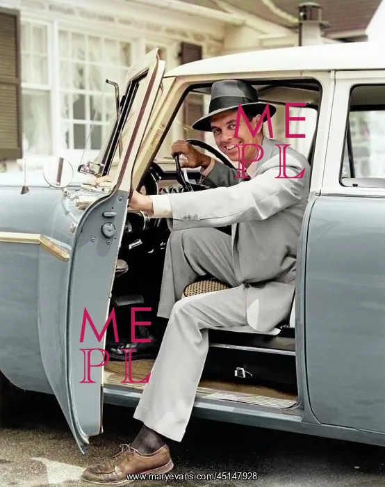 : Smiling Man Commuter in Hat Suit Tie Looking at : Smiling Man Commuter in Hat Suit Tie Looking at