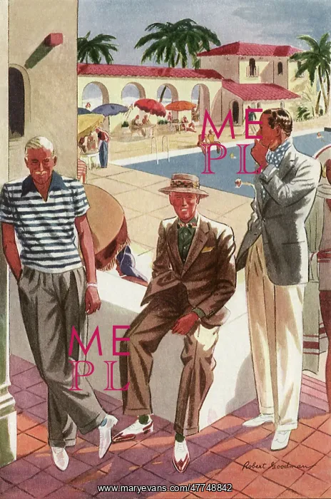  : Smiling Men relax near Pool
