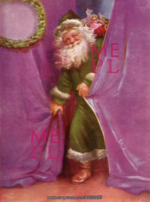  : Smiling Santa and Curtain