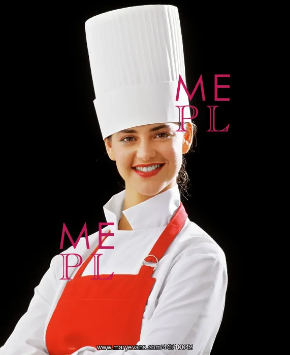: Smiling Young Woman Chef Looking at Camera : Smiling Young Woman Chef Looking at Camera