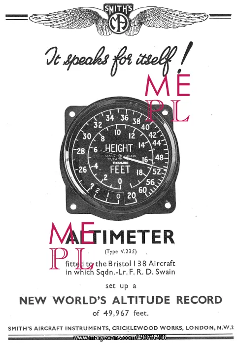 : Smiths Aircraft Altimeter : Smiths Aircraft Altimeter
