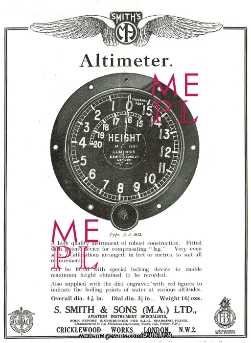 : Smiths Aircraft Altimeter Type AA 563 : Smiths Aircraft Altimeter Type AA 563
