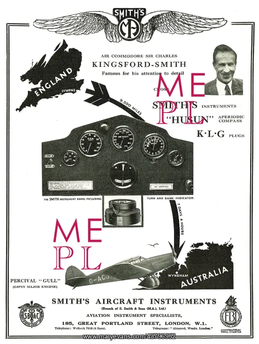 : Smiths Aircraft Instruments For Kingsford Smith : Smiths Aircraft Instruments For Kingsford Smith