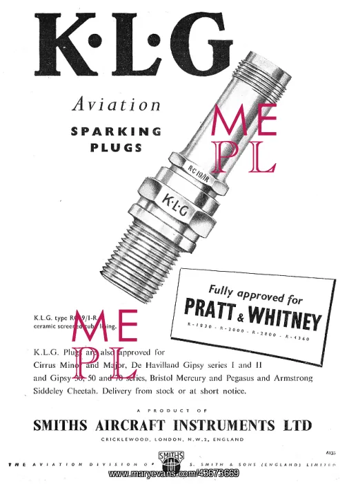 : Smiths Aircraft Instruments - KLG Sparking Plugs & Igniters : Smiths Aircraft Instruments - KLG Sparking Plugs & Igniters