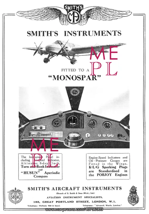 : Smiths Aircraft Instrumets Monospar : Smiths Aircraft Instrumets Monospar