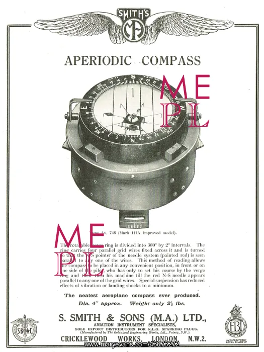 : Smiths Aperiodic Aircraft Compass : Smiths Aperiodic Aircraft Compass