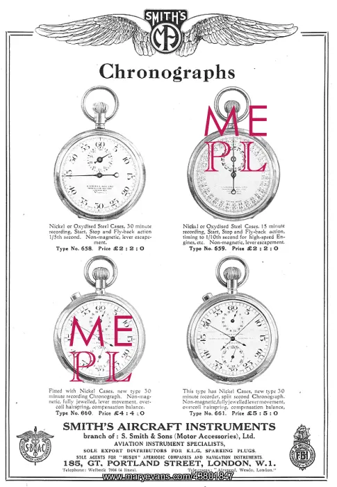 : Smith's Chronographs For Pilots : Smith's Chronographs For Pilots