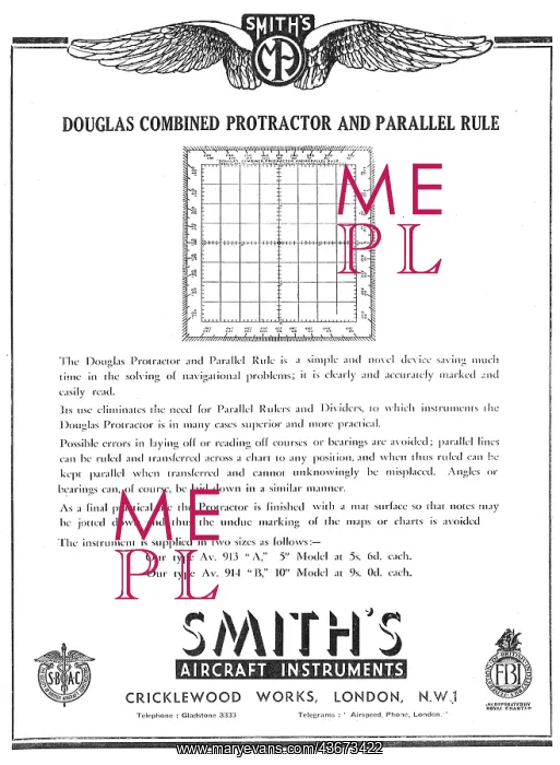 : Smiths Combined Douglas Protractor & Parallel Rule : Smiths Combined Douglas Protractor & Parallel Rule