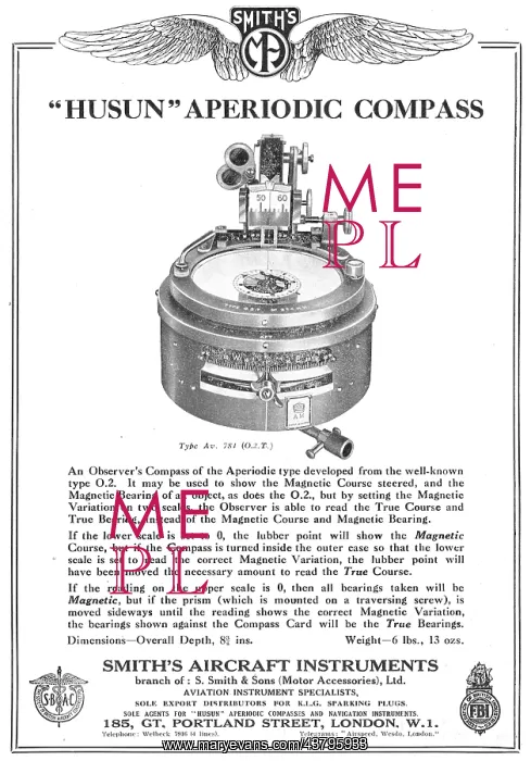  : Smith's Husun Aperiodic Aircraft Compass