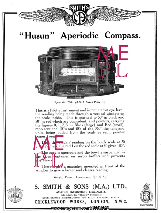 : Smiths Husun Aperiodic Compass 1929 : Smiths Husun Aperiodic Compass 1929