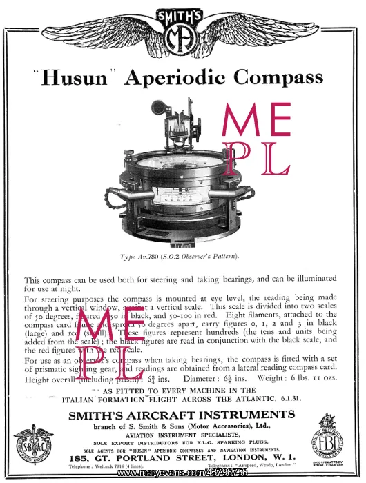 : Smiths Husun Aperiodic Compass 1931 : Smiths Husun Aperiodic Compass 1931