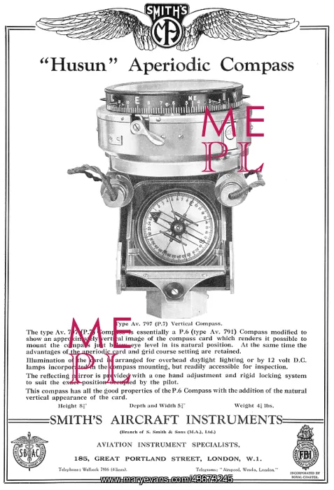 : Smiths Husun Type Av 797 (P7) Vertical Compass 1934 : Smiths Husun Type Av 797 (P7) Vertical Compass 1934