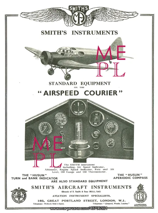 : Smiths Instruments Standard On Airspeed Courier : Smiths Instruments Standard On Airspeed Courier