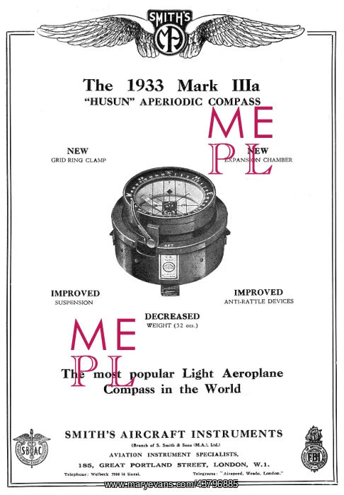 : Smiths Mark IIIa Husun Compass 1933 : Smiths Mark IIIa Husun Compass 1933