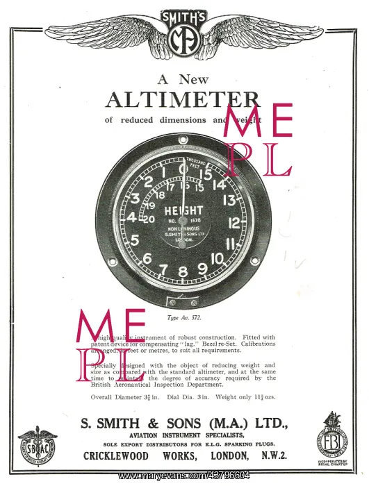 : Smiths - A New Altimeter Of Reduced Dimensions & Weight : Smiths - A New Altimeter Of Reduced Dimensions & Weight