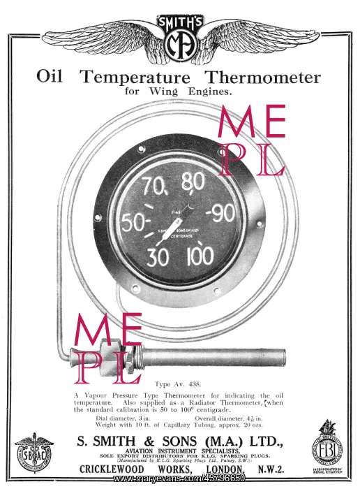 : Smiths Oil Temperature Thermometer : Smiths Oil Temperature Thermometer
