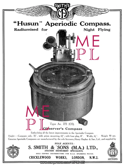 : Smiths Radiumised Aperiodic Compass 1929 : Smiths Radiumised Aperiodic Compass 1929