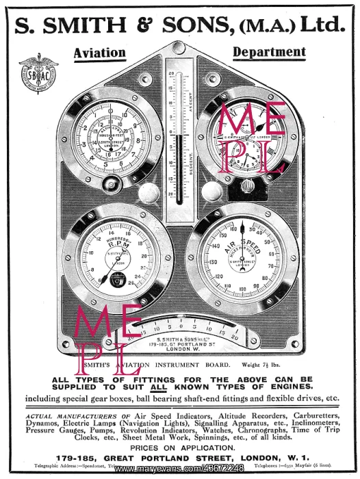 : Smiths WW1 Aircraft Instruments : Smiths WW1 Aircraft Instruments