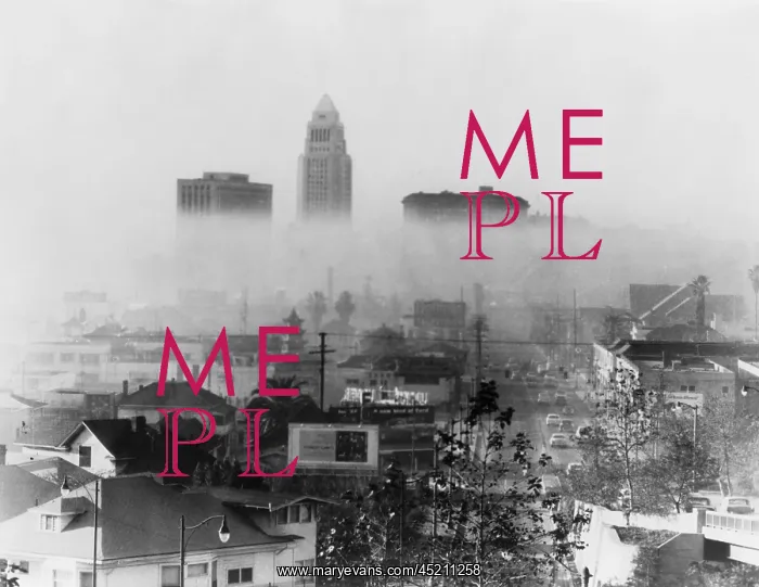 : Smog obscures view of downtown high-rises, ? : Smog obscures view of downtown high-rises, ?