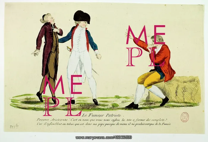 : The Smoking Patriot. Engraving. Paris : The Smoking Patriot. Engraving. Paris