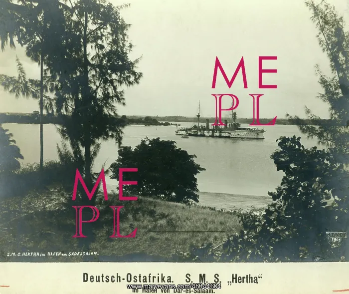 : SMS Hertha in the port of Dar es Salaam, 1905 : SMS Hertha in the port of Dar es Salaam, 1905
