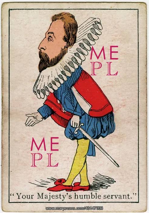: Snap Playing Card - Courtier bowing : Snap Playing Card - Courtier bowing